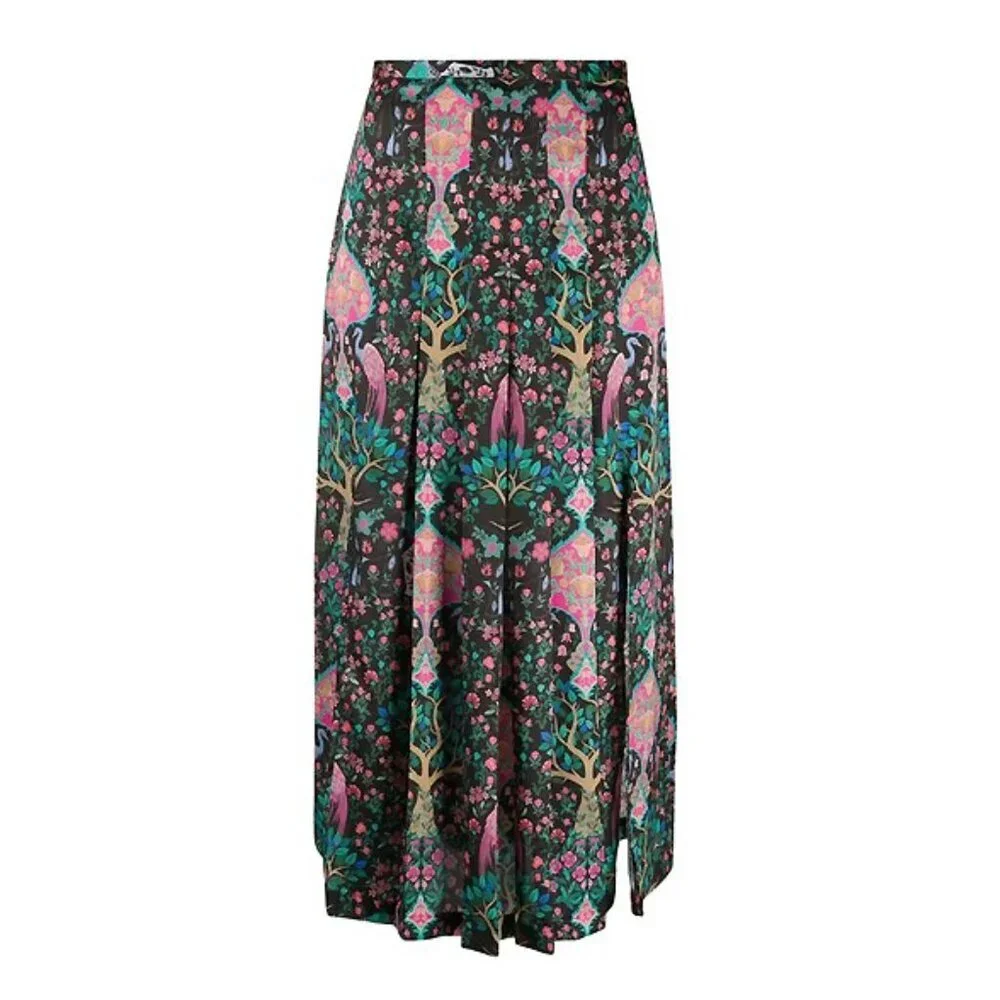 EUC Sandro Ivane Enchanted Forest Midi Skirt 0, XS $295 - Picture 4 of 12